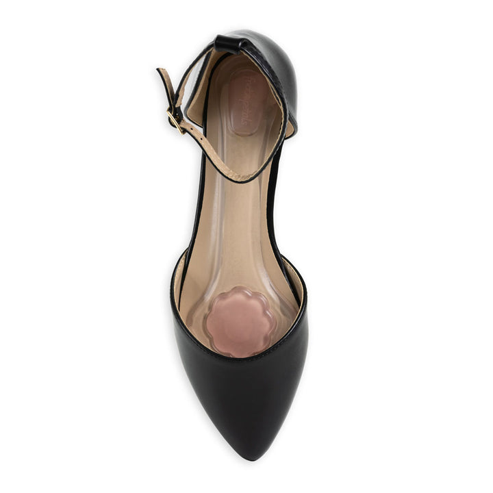 gel insert cushions in black dress shoes