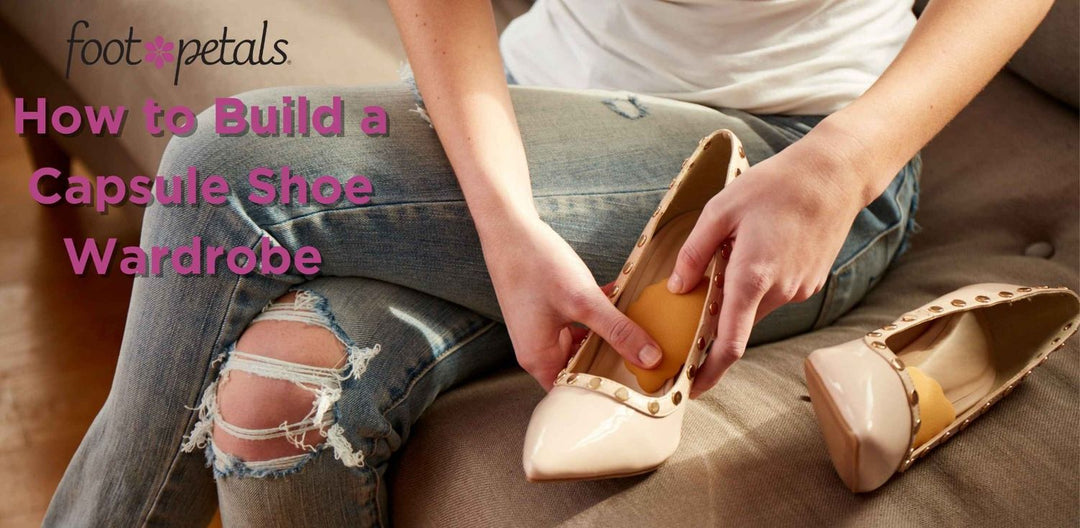 Woman sitting on the couch with a pair of heels