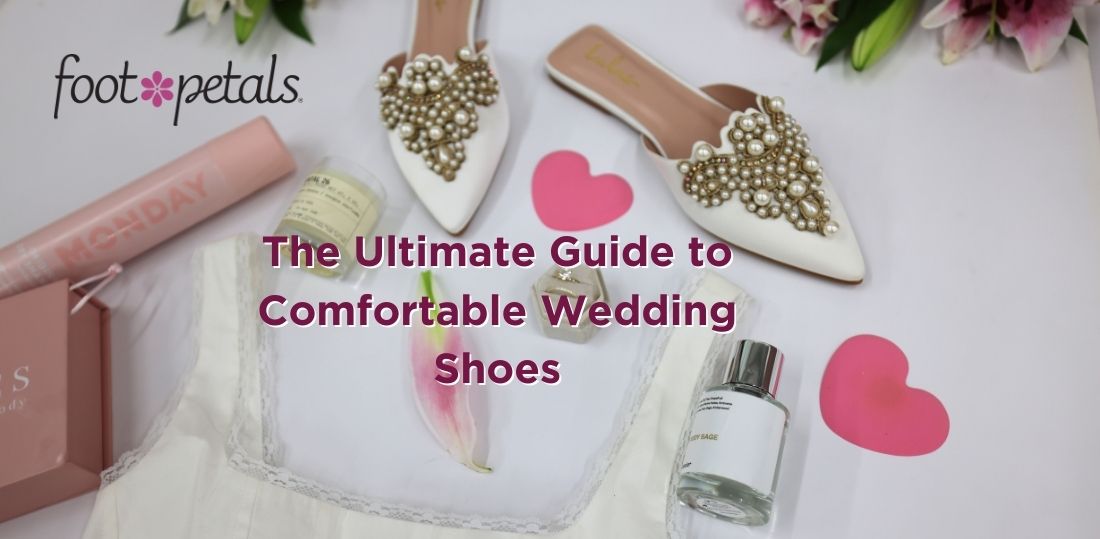 Wedding shoes, heart-shaped ball of foot cushions, perfumes, and an engagement ring