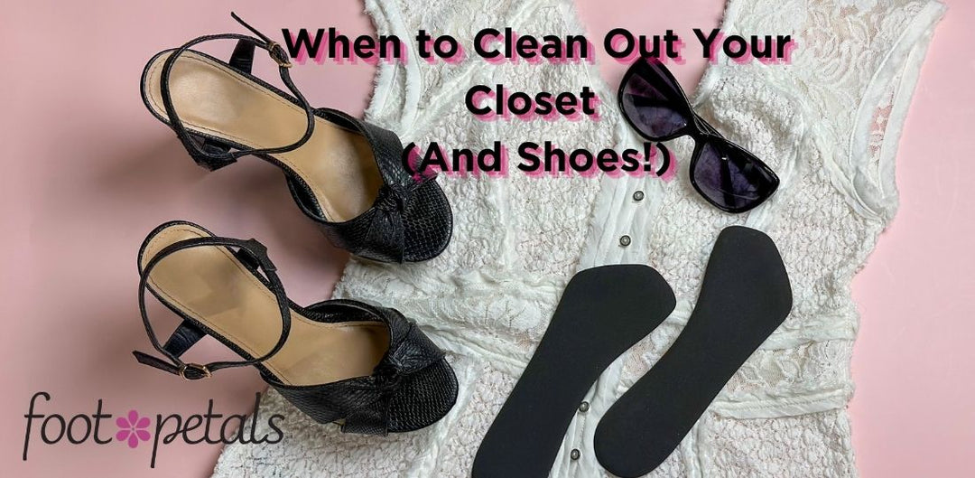 Shoes, sunglasses, and insoles on top of a white dress