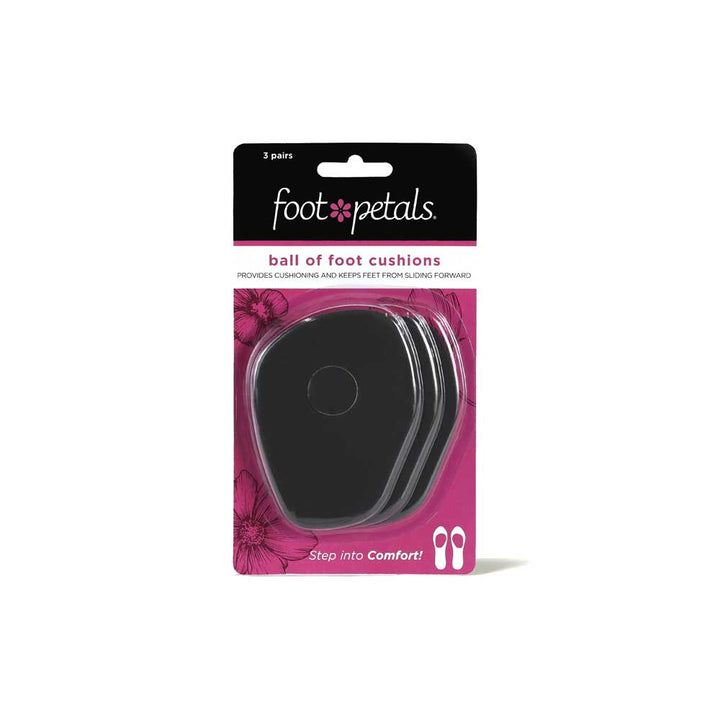 3 pairs of ball of foot cushions in pink packaging #color_black-3-pairs