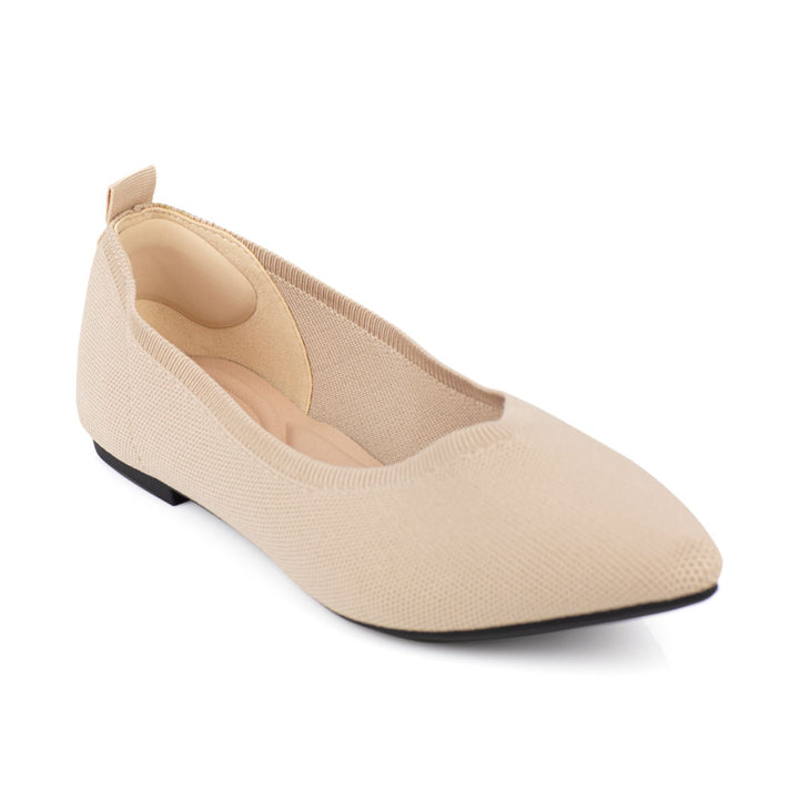 Foot Petals khaki back of heel cushions in tan shoe #color_khaki-3-pairs
