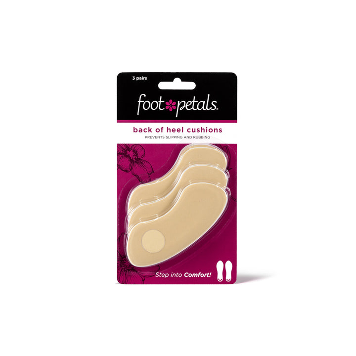Foot Petals khaki back of heel cushions packaging, 3 pairs, prevents slipping and rubbing #color_khaki-3-pairs