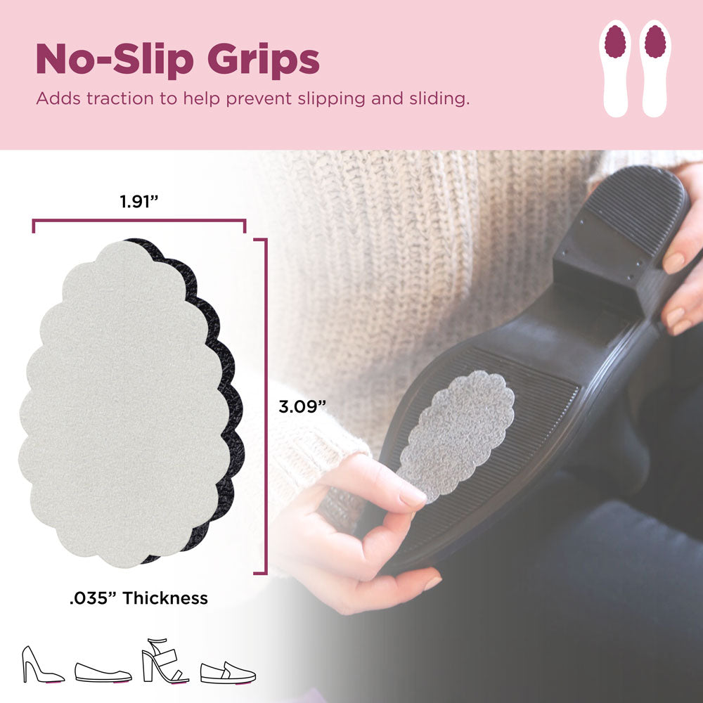 No-slip grips add traction to help prevent slipping and sliding. Image with product dimensions: 1.91