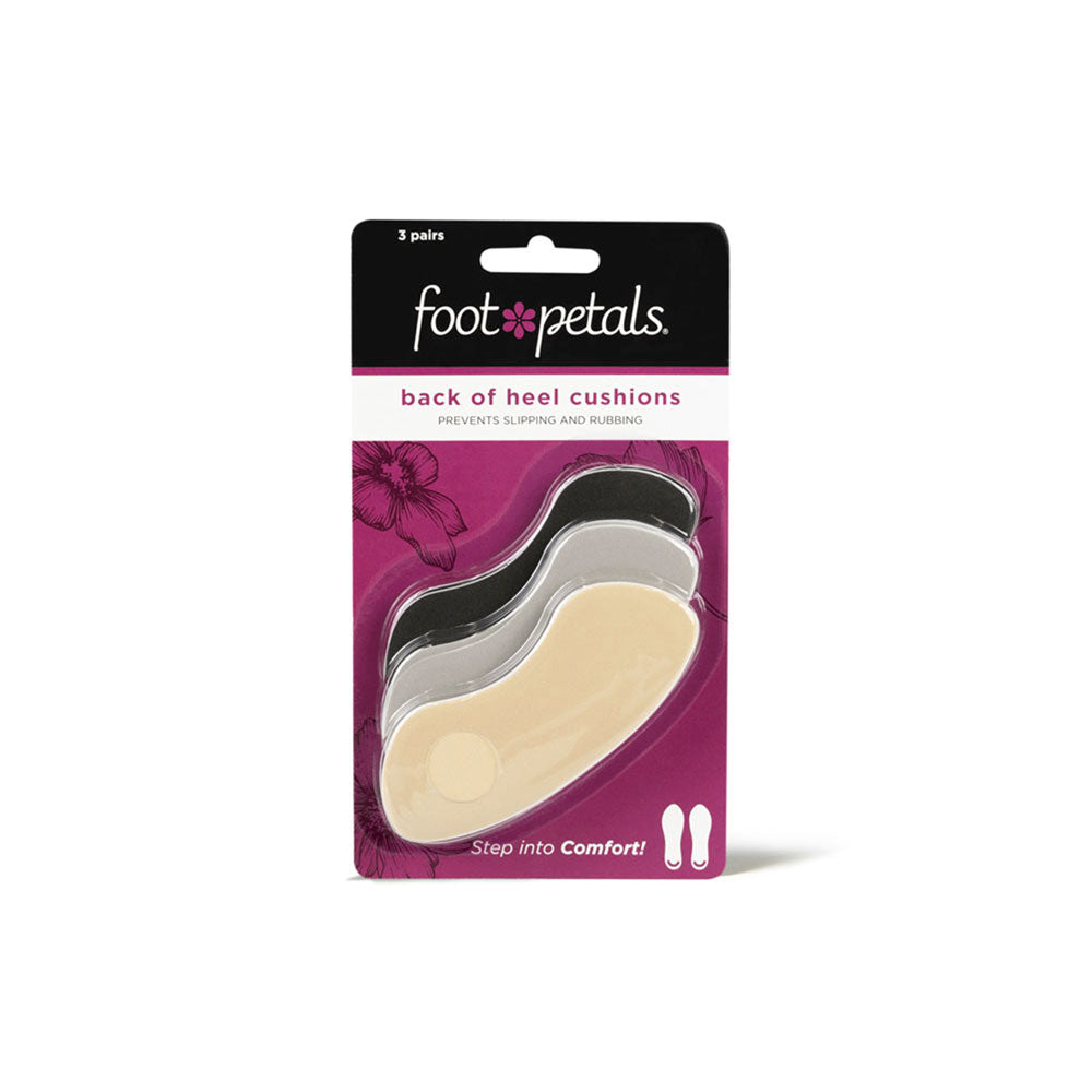 assorted back of heel cushions packaging, 3 pairs, black, gray, khaki, prevents slipping and rubbing #color_assorted-3-pairs