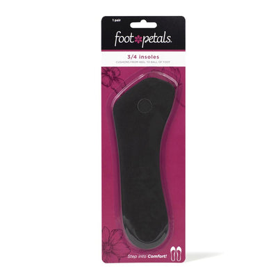 foot petals black 3/4 insert shoe cushion in packaging #color_black