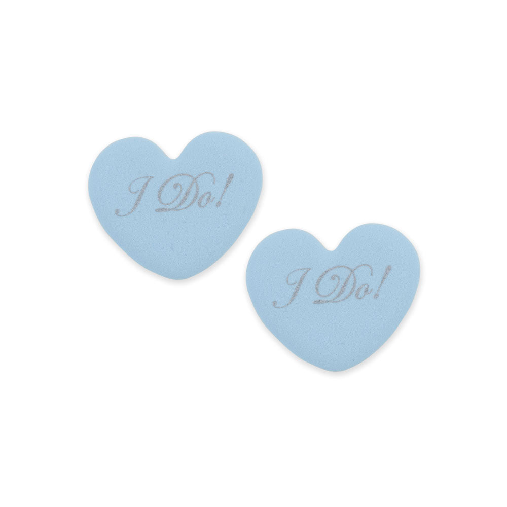 ball of foot cushions, heart shaped, "I Do!" print #color_light-blue
