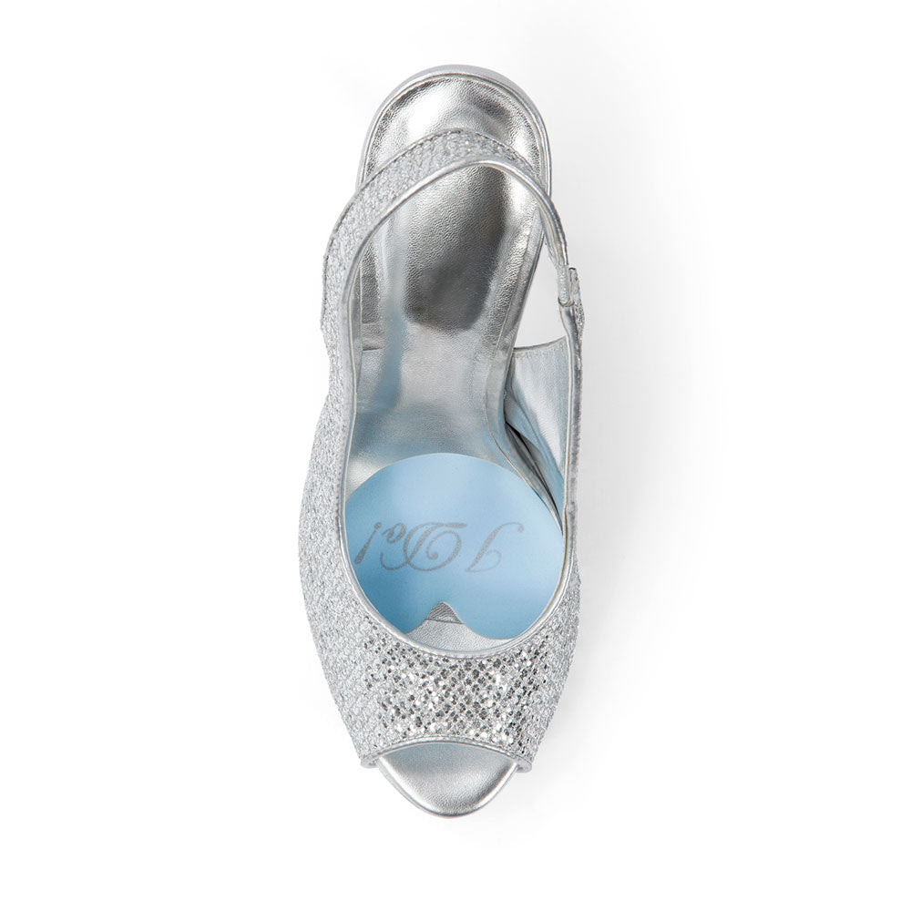 blue heart ball of foot cushions in silver shoe #color_light-blue