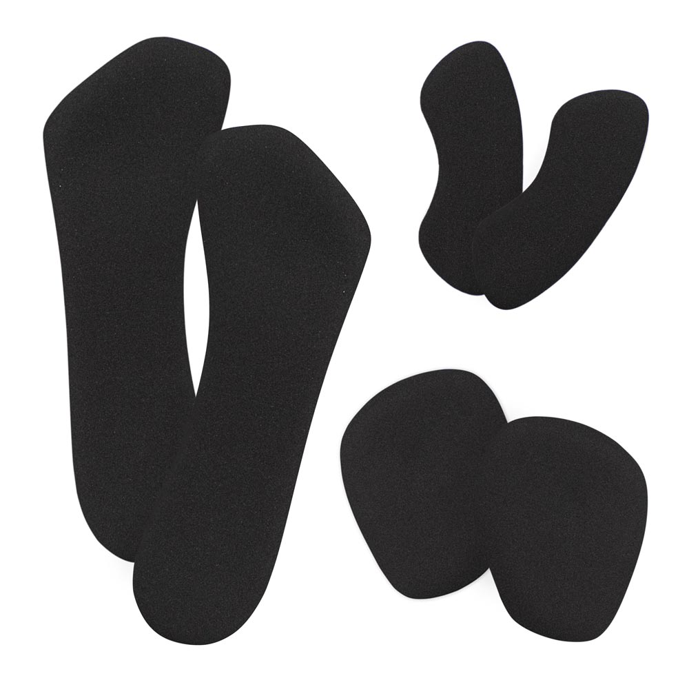 complete fit essentials kit includes black 3/4 insert cushions, back of heel cushions, and ball of foot cushions #color_black